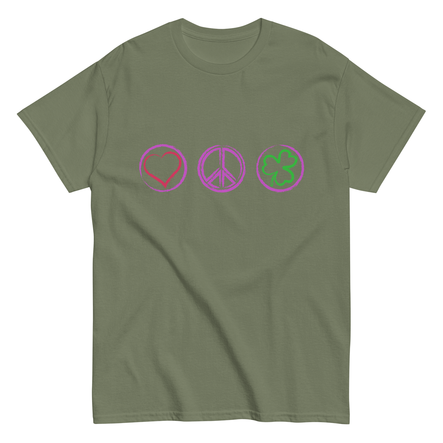 2024. Peace. Classic T-shirt with a print on the front. - GRAFOTURE