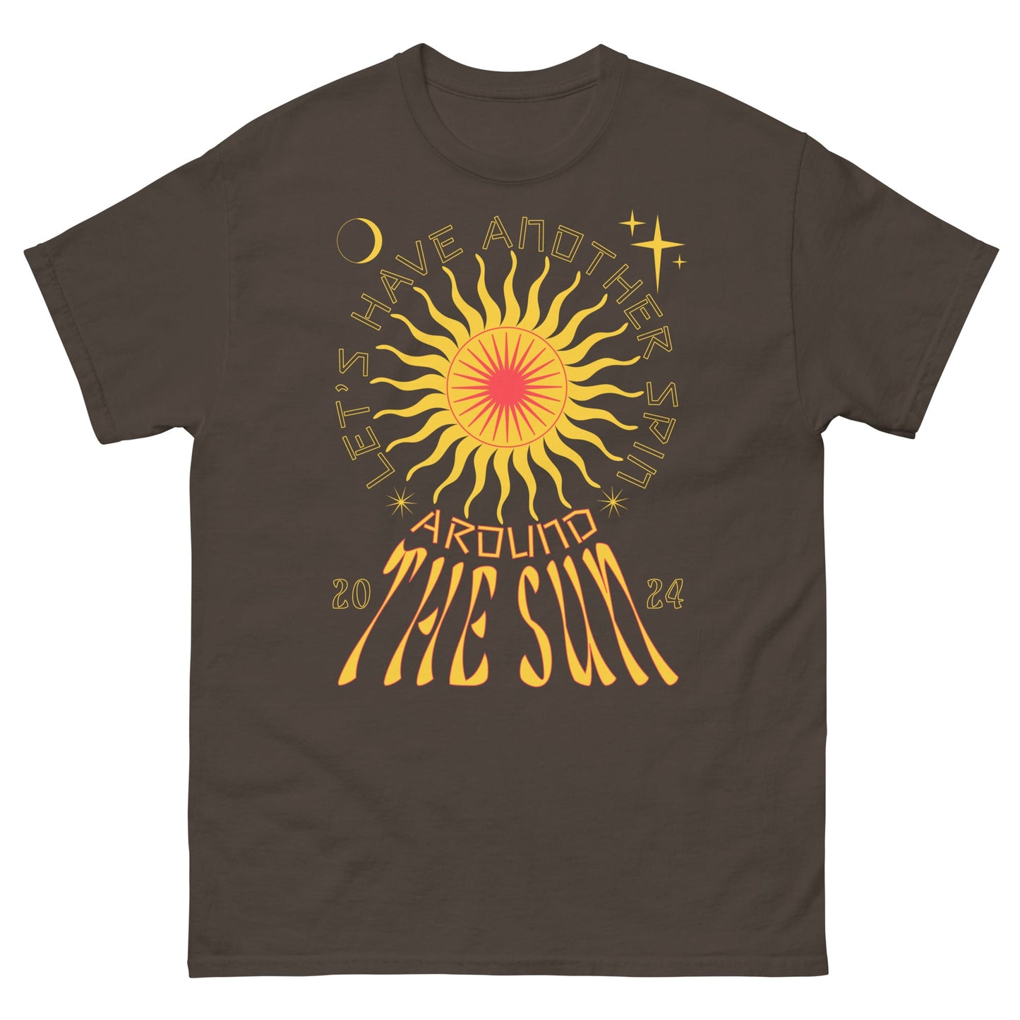 2024. Around The Sun. Classic T-shirt with a print on the front. - GRAFOTURE