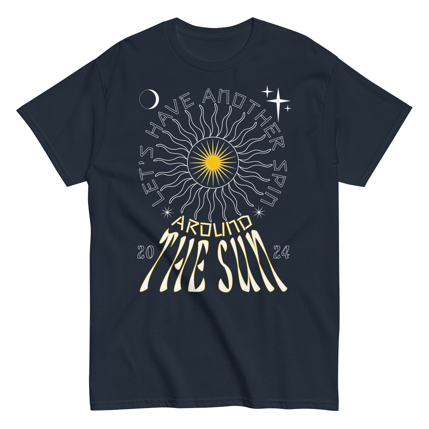 2024. Around The Sun. Classic T-shirt with a print on the front. - GRAFOTURE