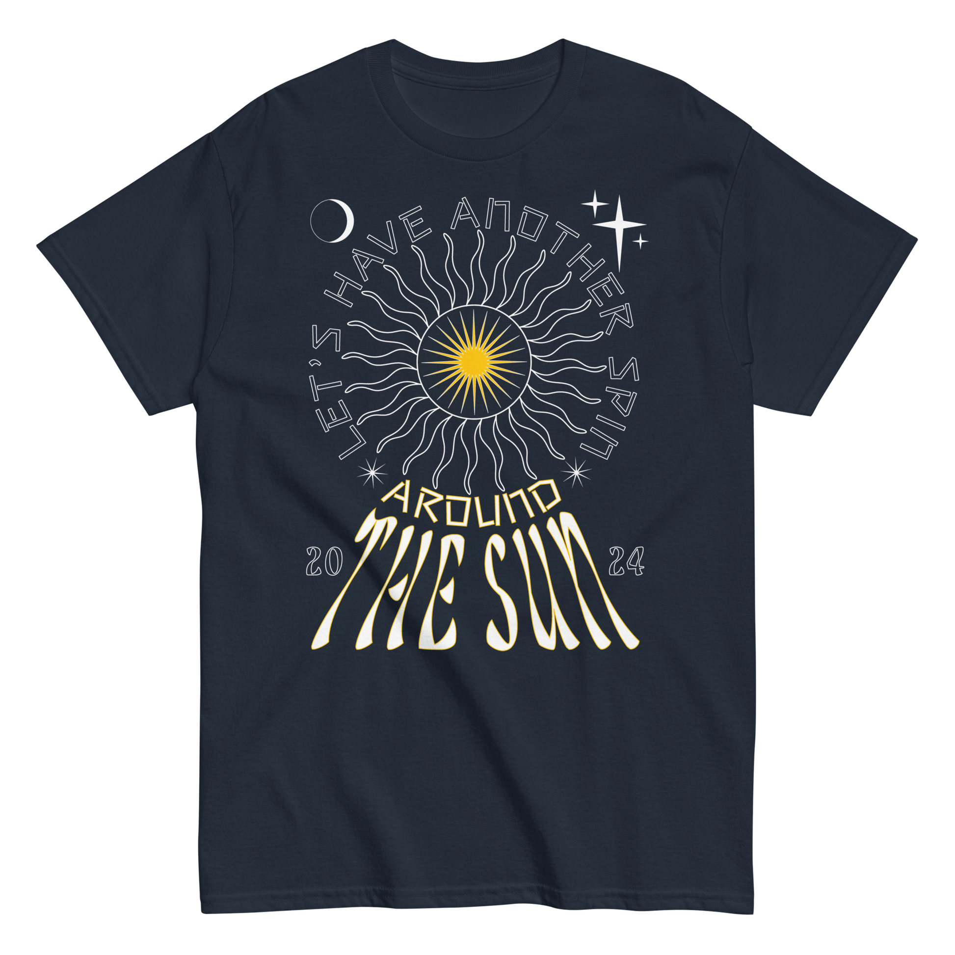 2024. Around The Sun. Classic T-shirt with a print on the front. - GRAFOTURE