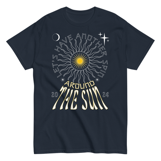 2024. Around The Sun. Classic T-shirt with a print on the front. - GRAFOTURE