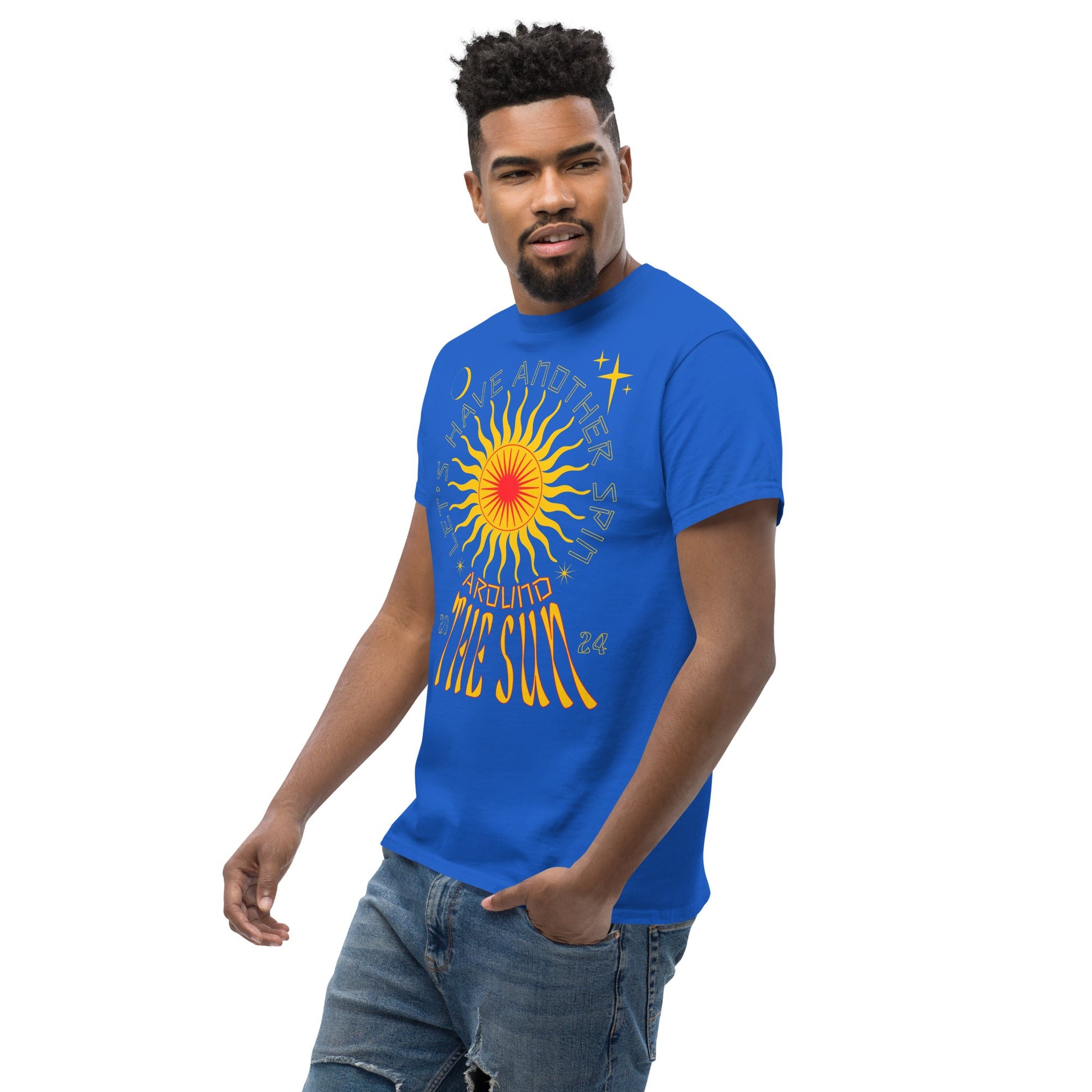 2024. Around The Sun. Classic T-shirt with a print on the front. - GRAFOTURE