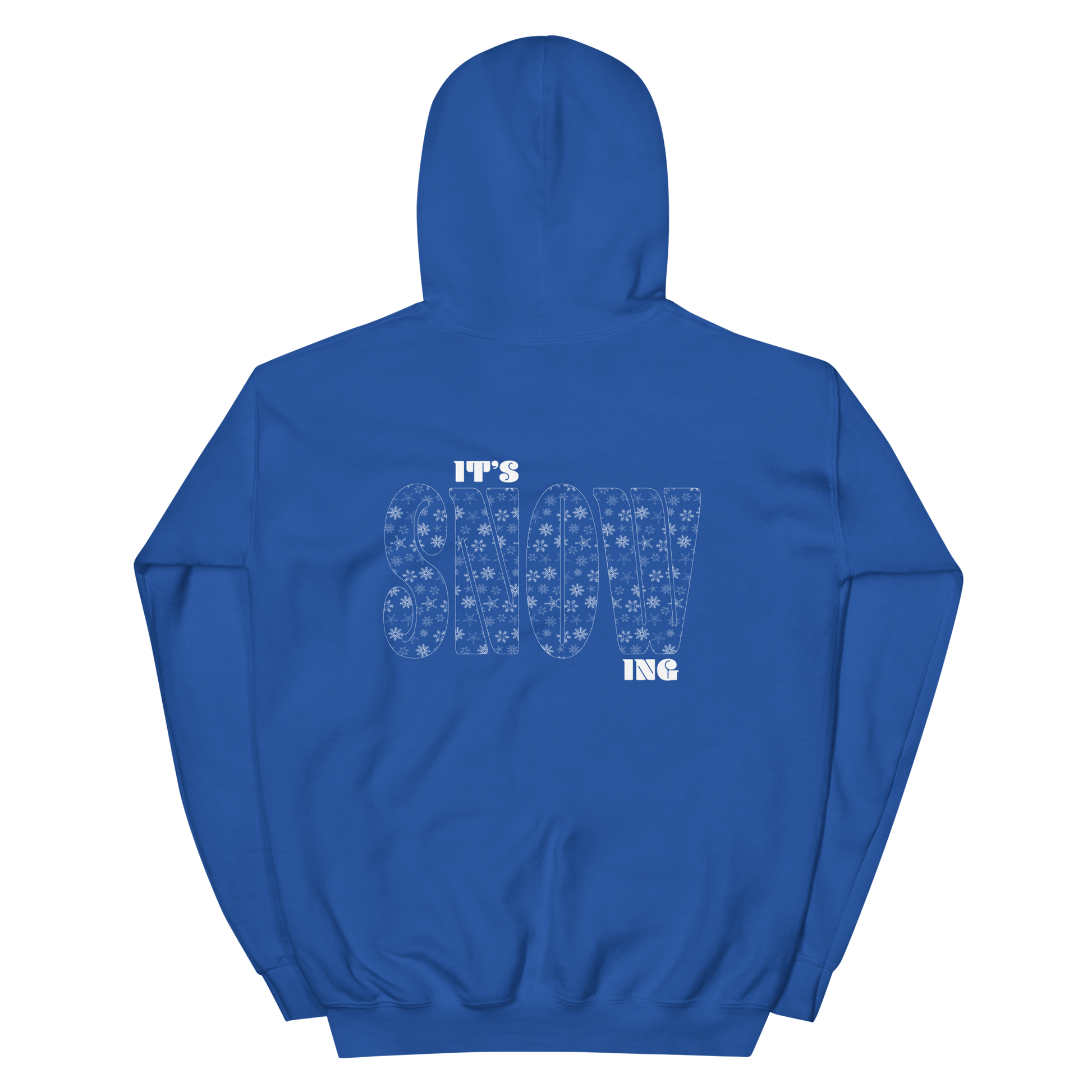 2024. It's Snowing. Hoodie with prints on the back, chest, and left sleeve. 3 colours available. - GRAFOTURE