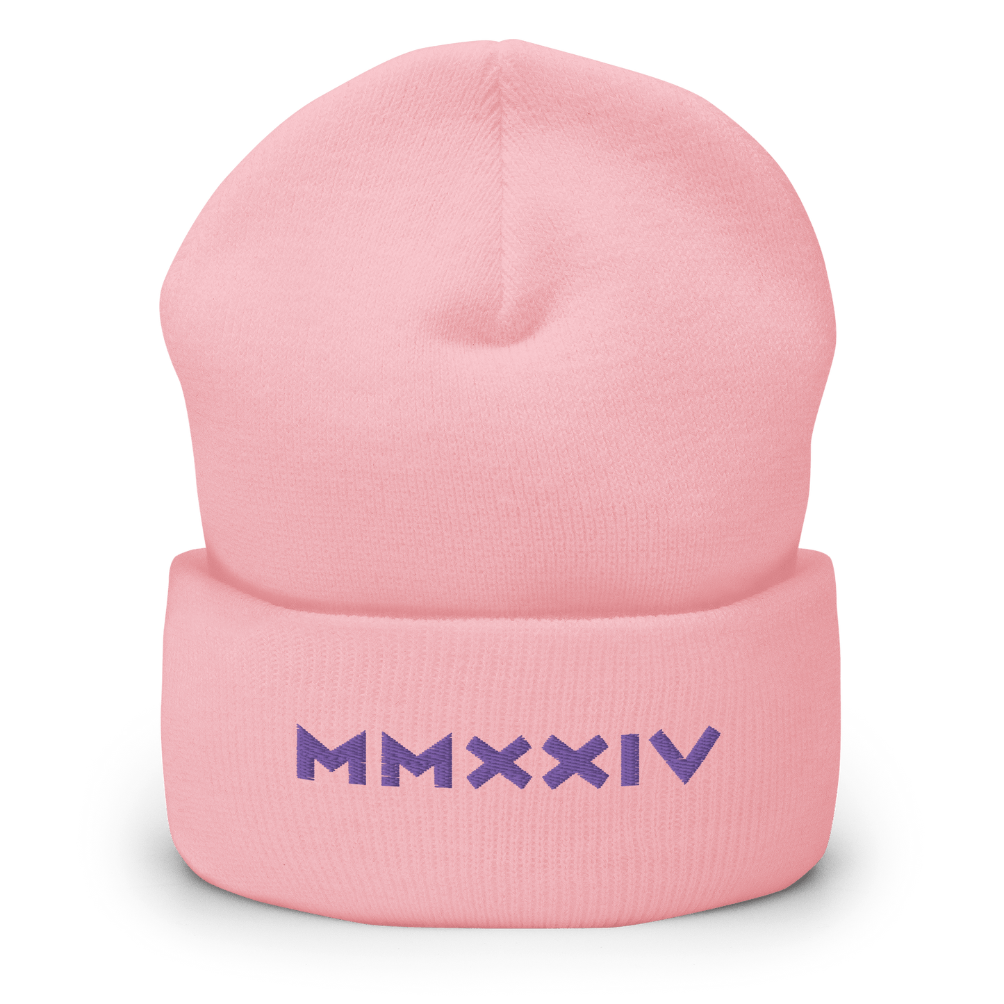 2024. MMXXIV. Cuffed Beanie with purple embroidery on the front. - GRAFOTURE