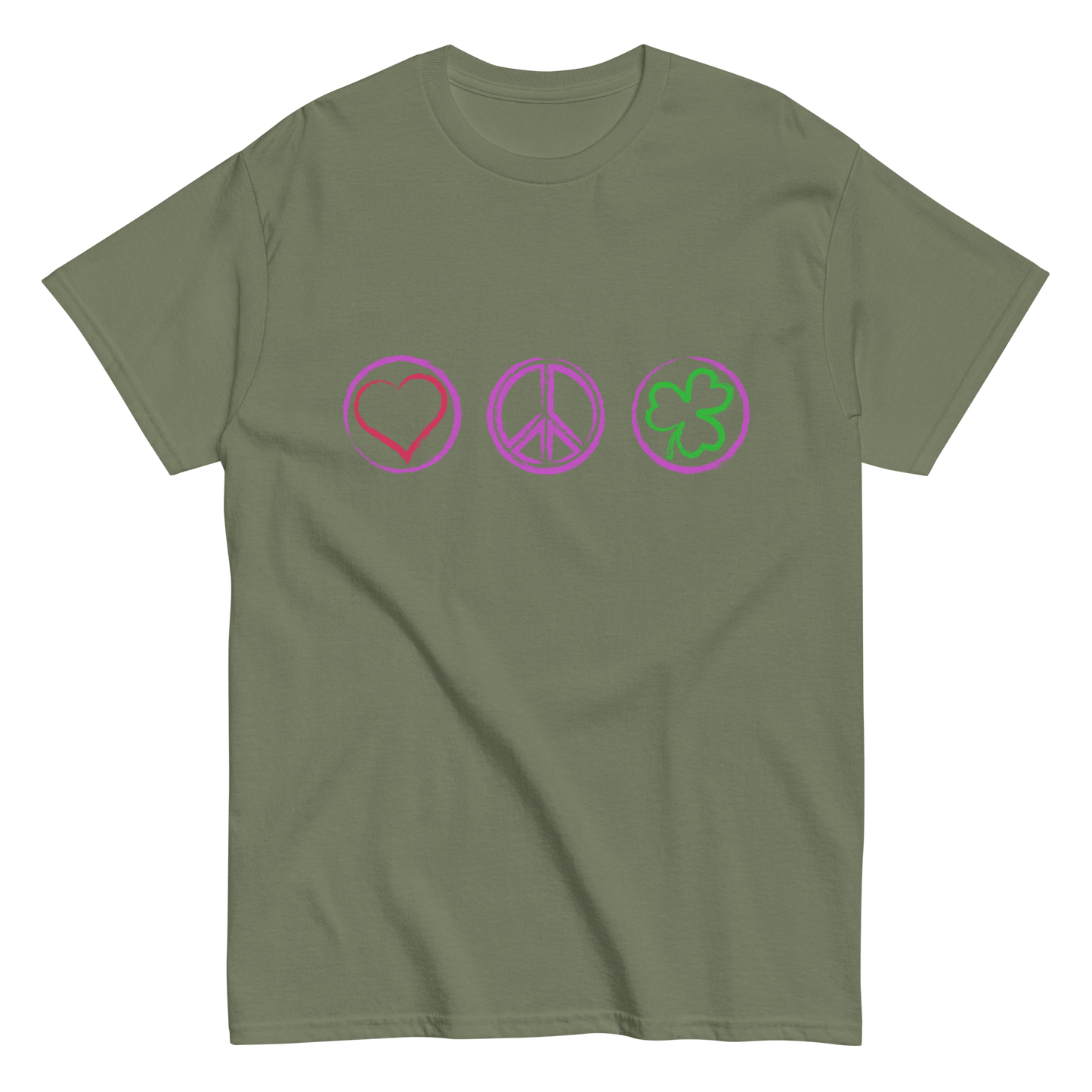 2024. Peace. Classic T-shirt with a print on the front. - GRAFOTURE