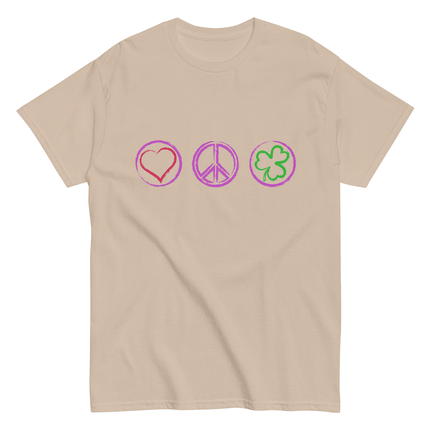 2024. Peace. Classic T-shirt with a print on the front. - GRAFOTURE