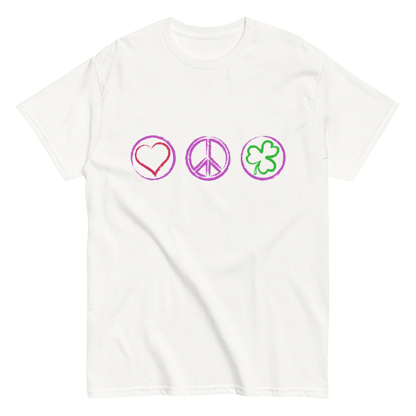 2024. Peace. Classic T-shirt with a print on the front. - GRAFOTURE