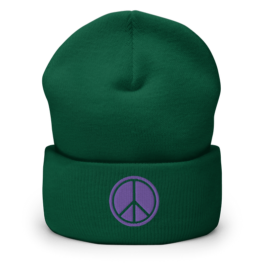 2024. Peace. Cuffed Beanie with embroidery on the front. - GRAFOTURE