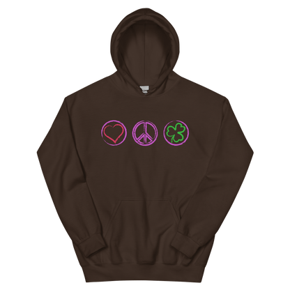 2024. Peace. Hoodie with prints on the chest and back. - GRAFOTURE