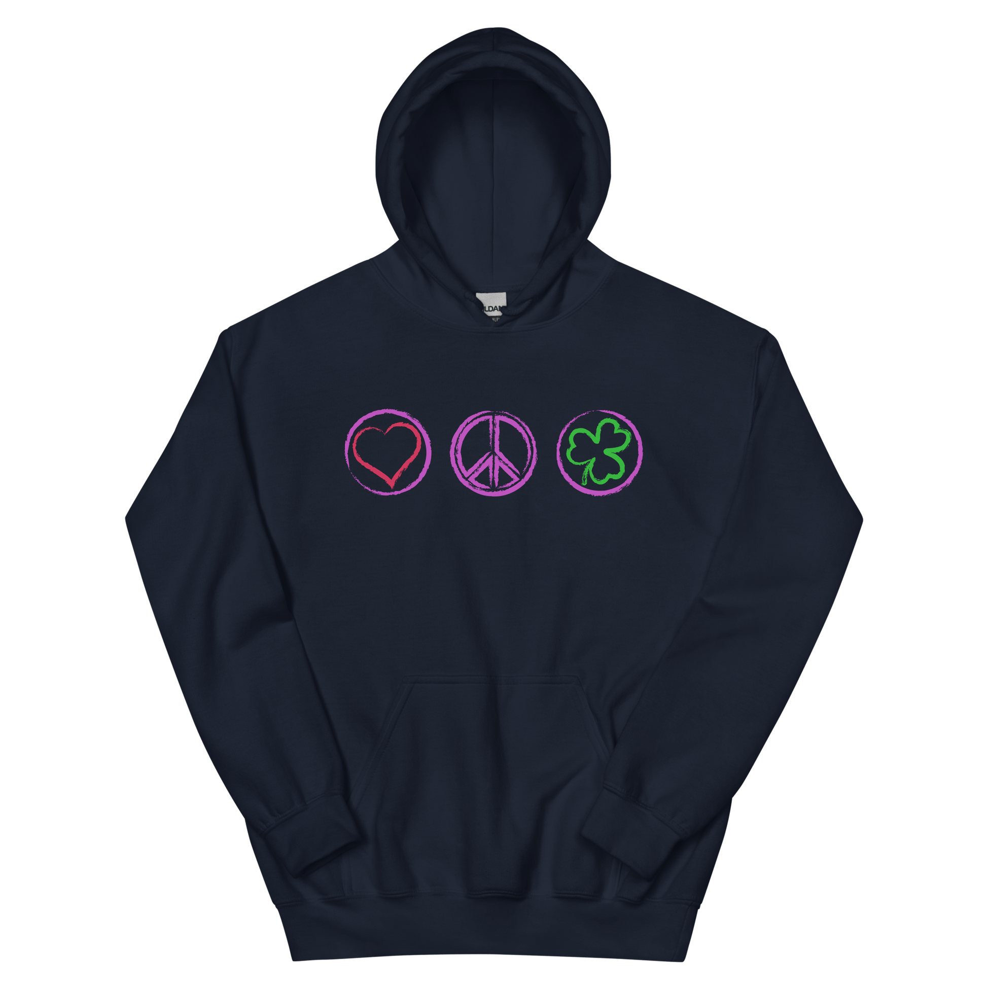 2024. Peace. Hoodie with prints on the chest and back. - GRAFOTURE