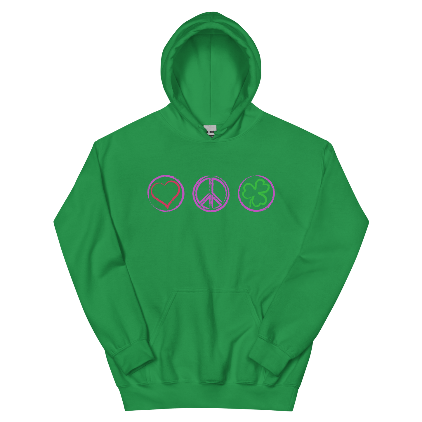 2024. Peace. Hoodie with prints on the chest and back. - GRAFOTURE