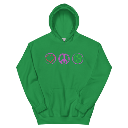 2024. Peace. Hoodie with prints on the chest and back. - GRAFOTURE