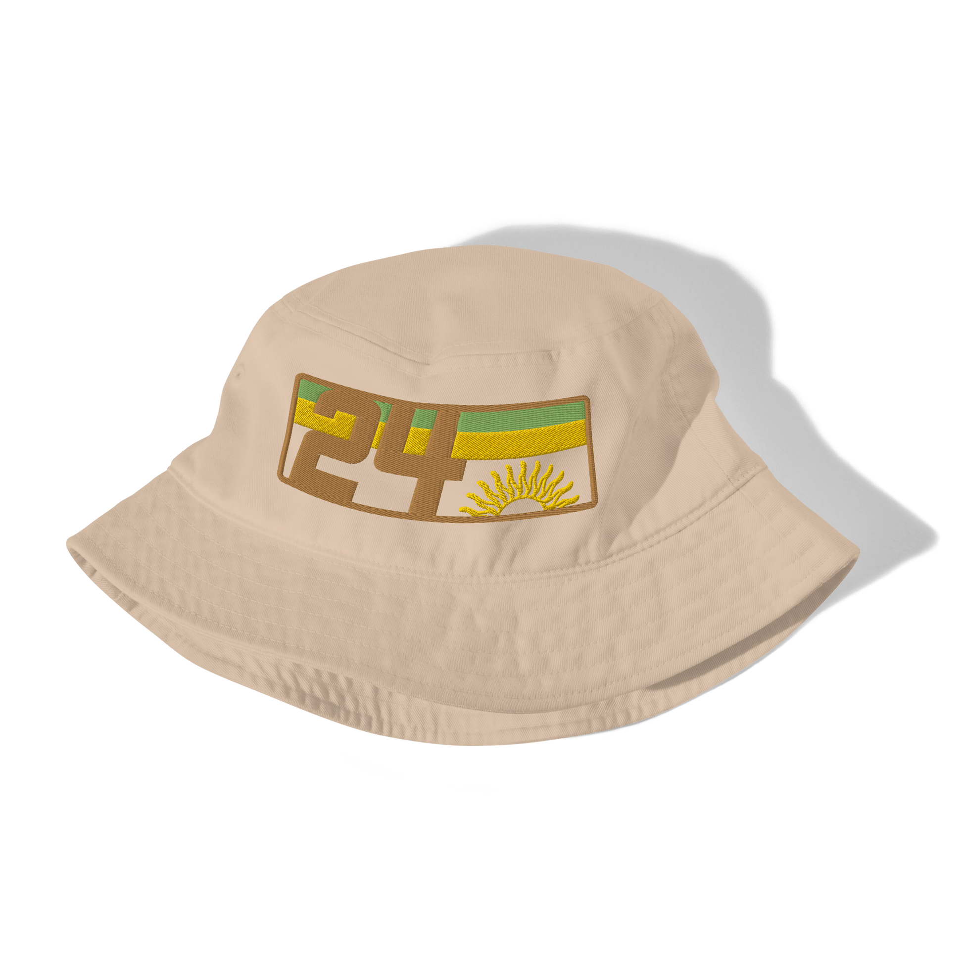 2024. Spring Edition. Embroidered Organic Bucket Hat, Desert Sand. - GRAFOTURE