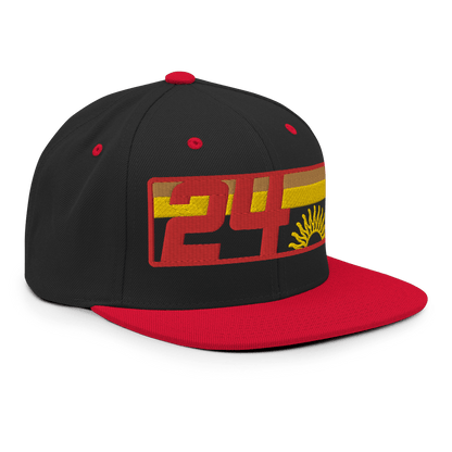 2024. Spring Edition. Embroidered Snapback Hat, Black/Red. - GRAFOTURE