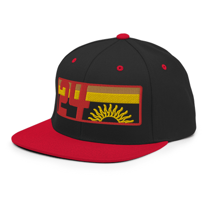 2024. Spring Edition. Embroidered Snapback Hat, Black/Red. - GRAFOTURE