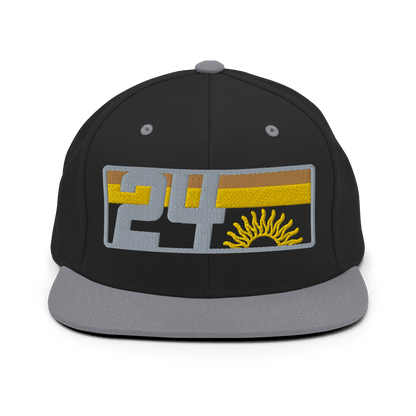 2024. Spring Edition. Embroidered Snapback Hat, Black/Silver Grey. - GRAFOTURE