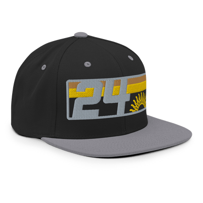 2024. Spring Edition. Embroidered Snapback Hat, Black/Silver Grey. - GRAFOTURE