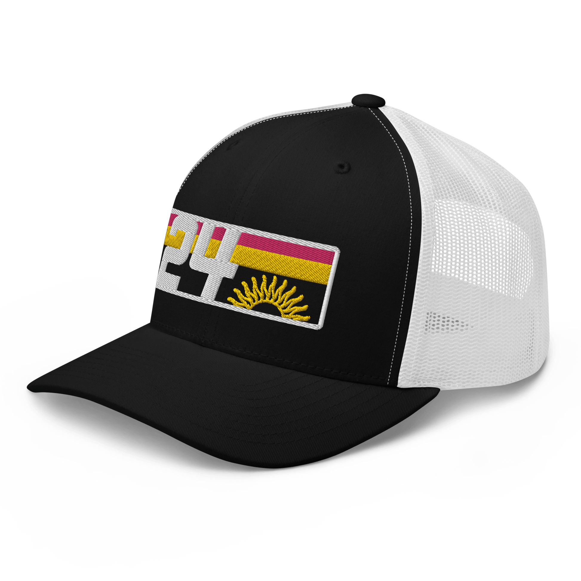 2024. Spring Edition. Embroidered Trucker Cap, Black/White. - GRAFOTURE