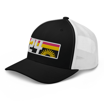 2024. Spring Edition. Embroidered Trucker Cap, Black/White. - GRAFOTURE