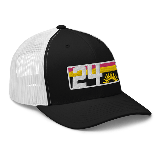 2024. Spring Edition. Embroidered Trucker Cap, Black/White. - GRAFOTURE