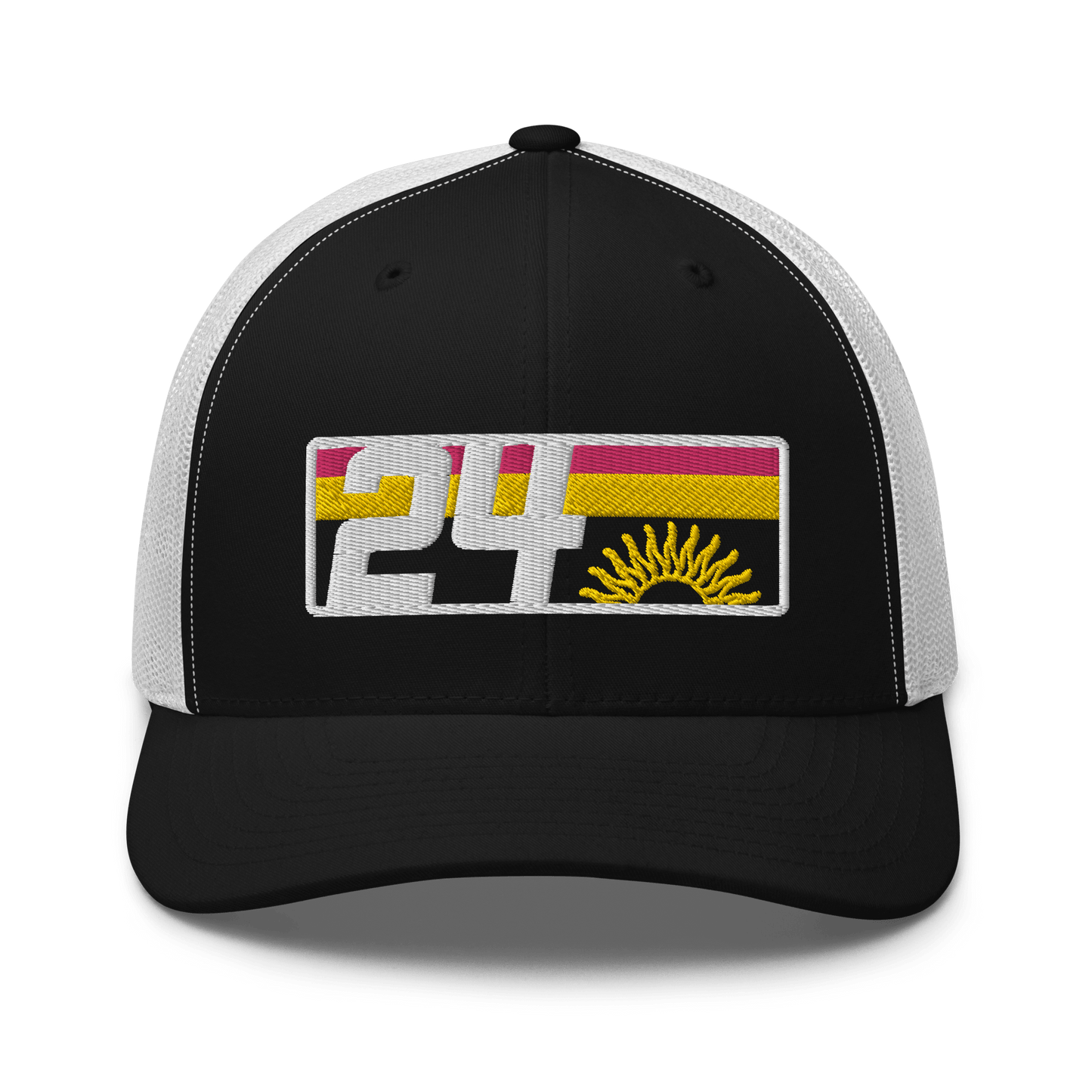 2024. Spring Edition. Embroidered Trucker Cap, Black/White. - GRAFOTURE