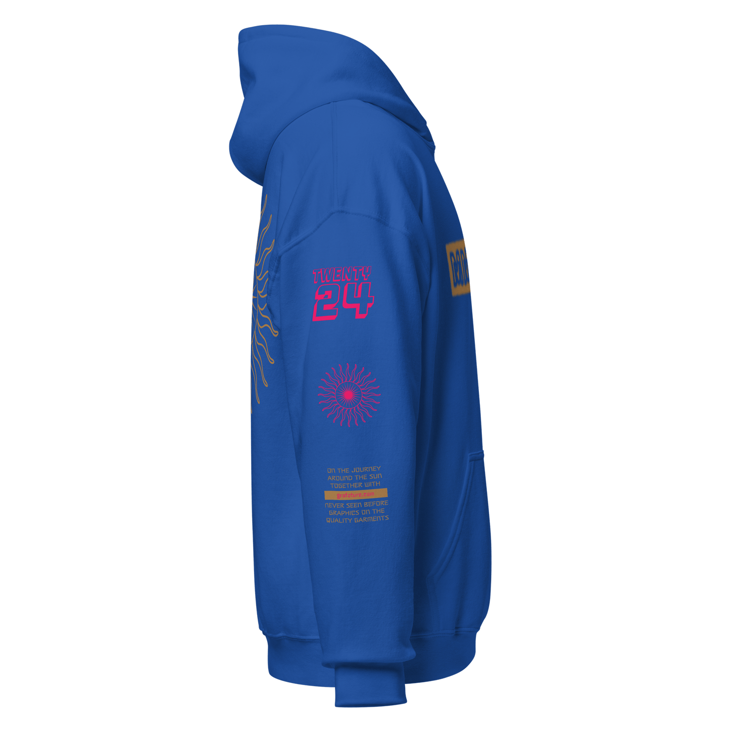 2024. Spring Edition. Graphic Hoodie, Royal Blue. - GRAFOTURE