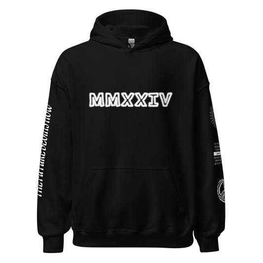 2024. The Journey. Black Hoodie with prints on the front, back, and both sleeves. - GRAFOTURE