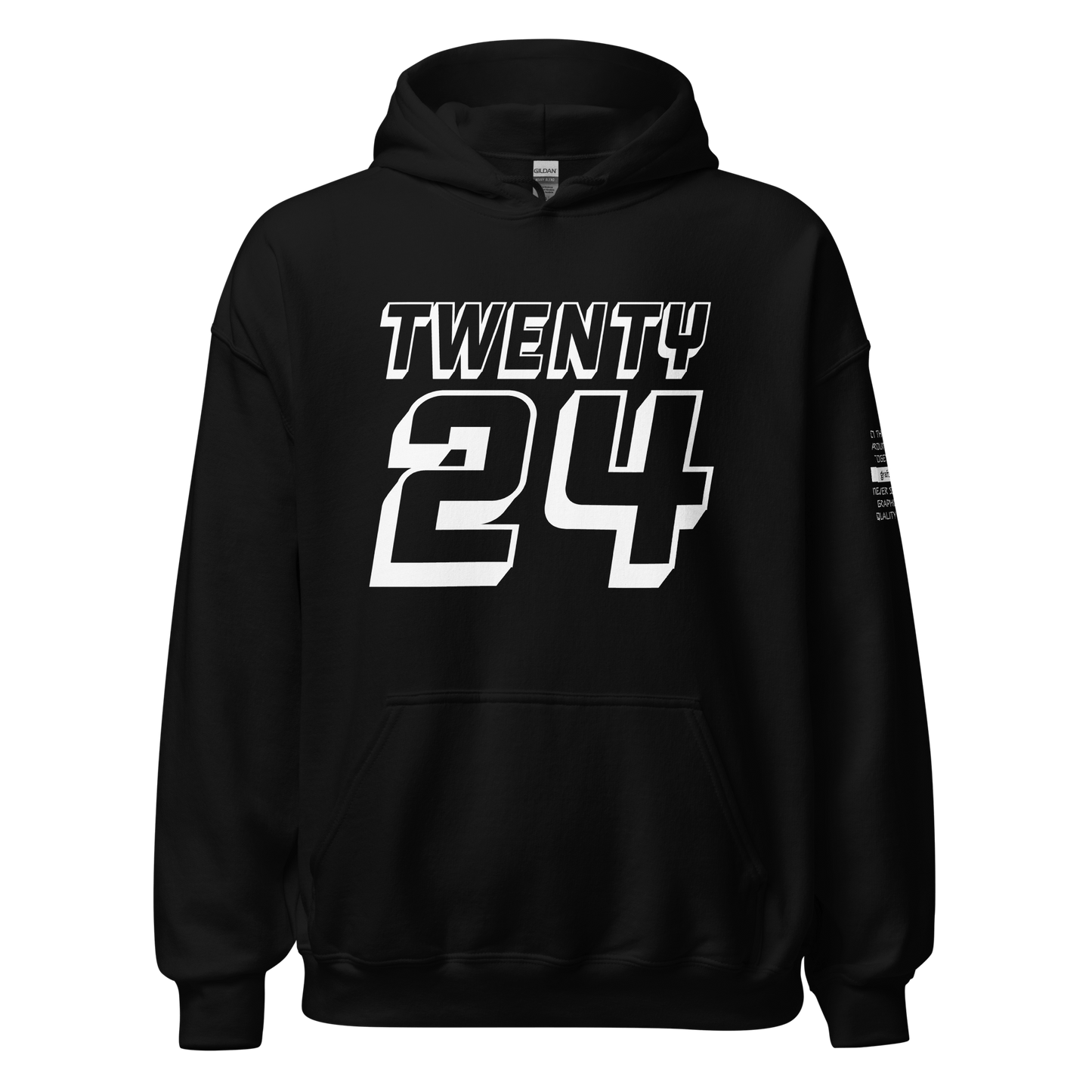 2024. The Journey. Black Hoodie with prints on the front, back, and left sleeve. - GRAFOTURE