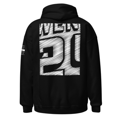 2024. The Journey. Black Hoodie with prints on the front, back, and left sleeve. - GRAFOTURE