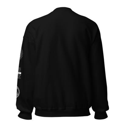 2024. The Journey. Black Sweatshirt with prints on the front and left sleeve. - GRAFOTURE