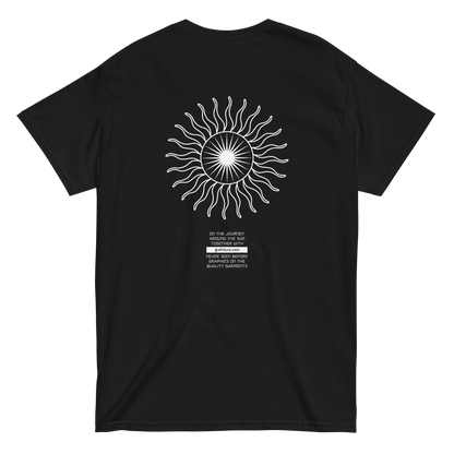 2024. The Journey. Black T-shirt with prints on the front and back. - GRAFOTURE