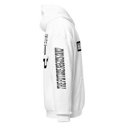 2024. The Journey. White Hoodie with prints on the front, back, and left sleeve. - GRAFOTURE