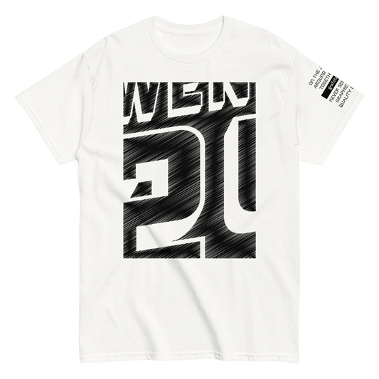 2024. The Journey. White T-shirt with prints on the front, back and left sleeve. - GRAFOTURE