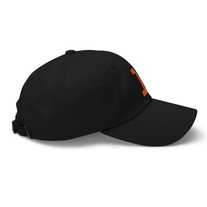 Anniversary 1. Embroidered Dad Cap, Black/Orange.