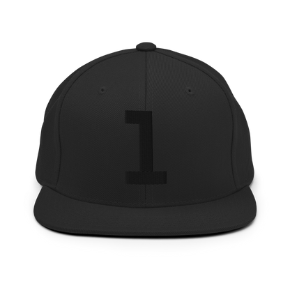 Anniversary 1. Snapback Hat With 3D Puff Embroidery, Black.