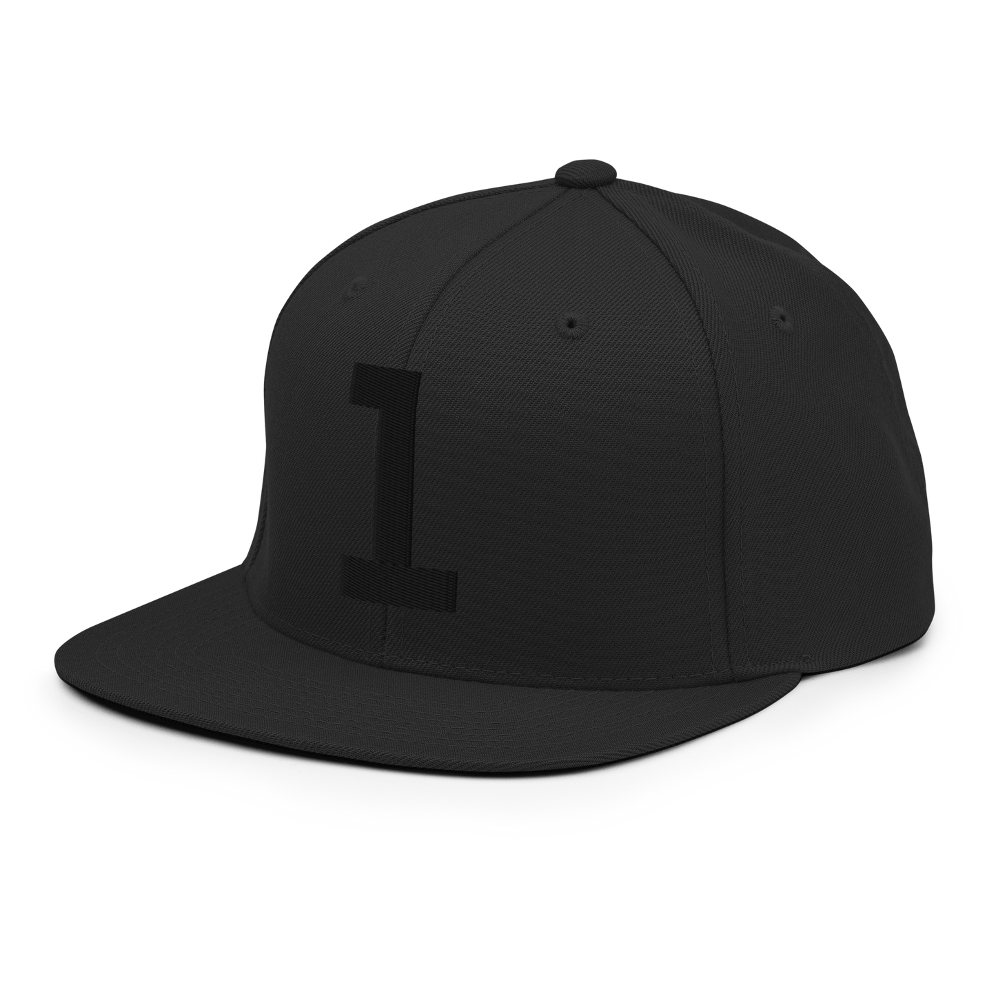 Anniversary 1. Snapback Hat With 3D Puff Embroidery, Black.