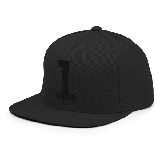 Anniversary 1. Snapback Hat With 3D Puff Embroidery, Black.