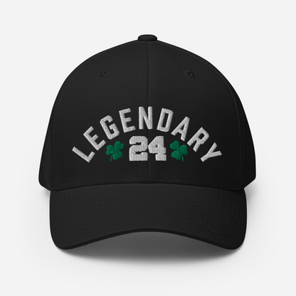 Legendary 24. Closed Back Baseball Cap, Black.