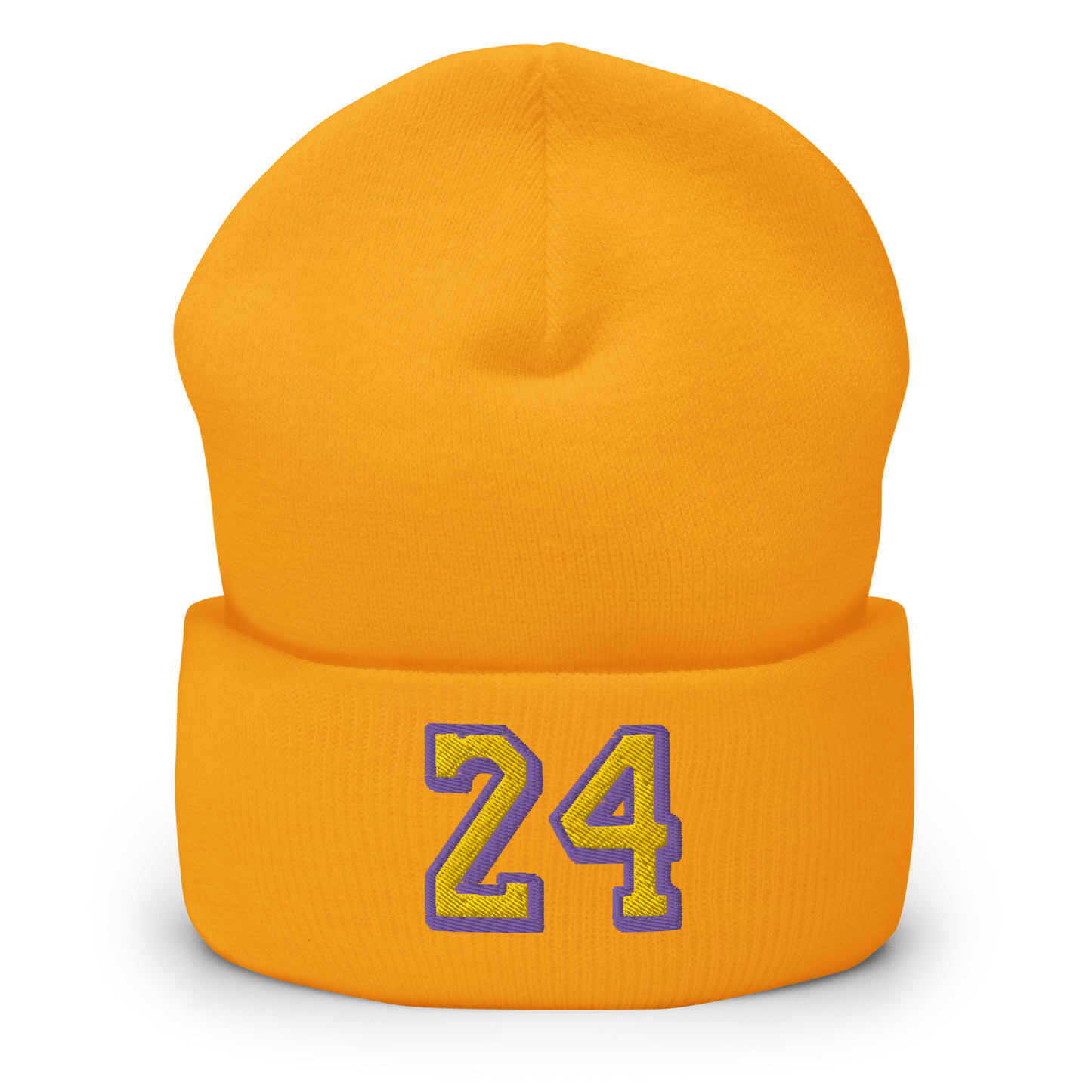 Legendary 24. Embroidered Cuffed Beanie, Golden Yellow.