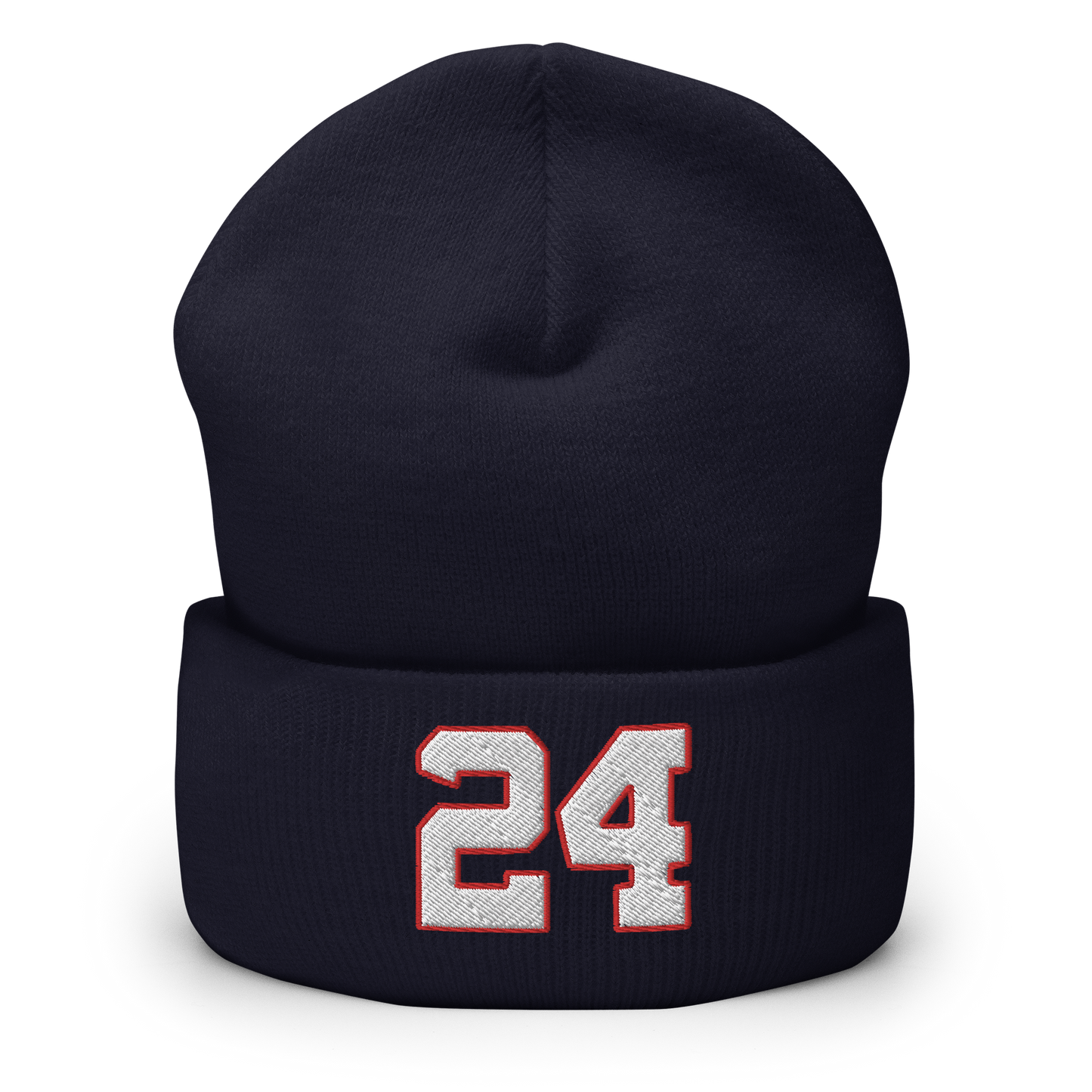 Legendary 24. Embroidered Cuffed Beanie, Navy.