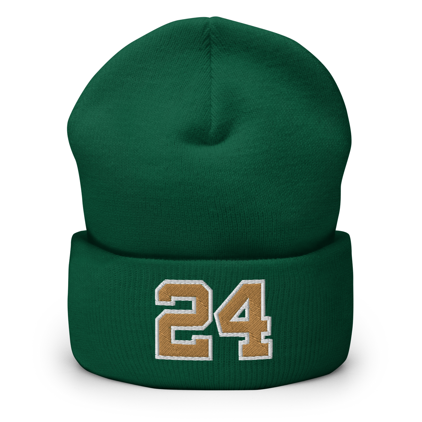 Legendary 24. Embroidered Cuffed Beanie, Spruce Green.