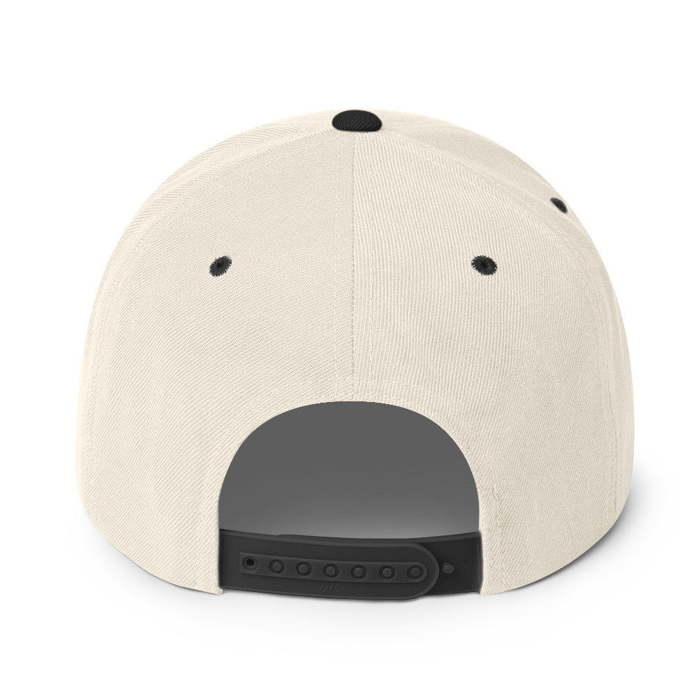 OKINAWA. #10. Embroidered Snapback Hat, Natural White/Black. - GRAFOTURE