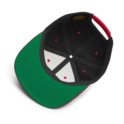 OKINAWA. #11. Embroidered Snapback Hat, Black/Red. - GRAFOTURE