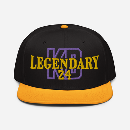 Legendary 24. Embroidered Snapback Hat, Yellow/Black.