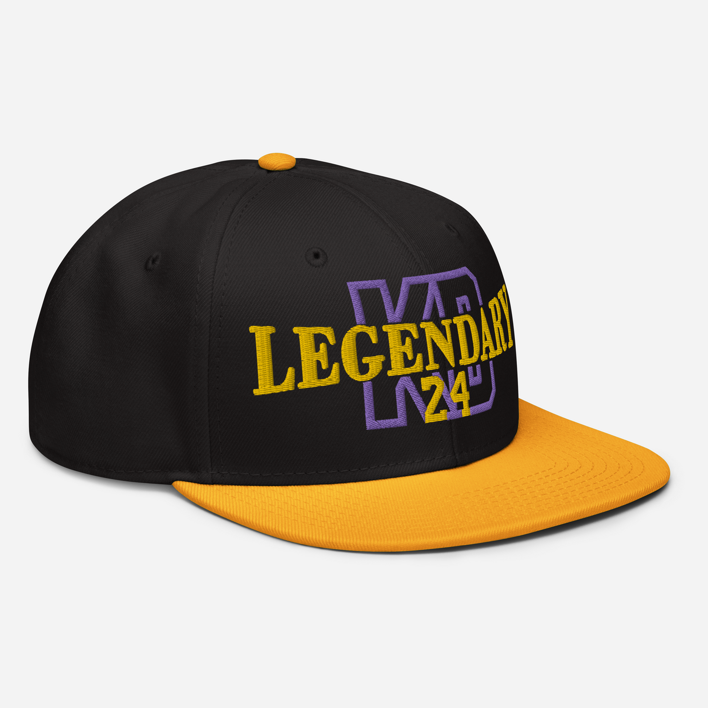 Legendary 24. Embroidered Snapback Hat, Yellow/Black.