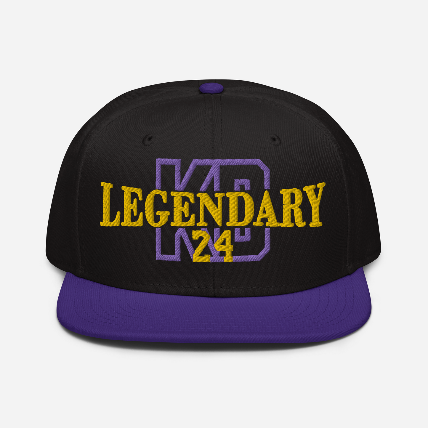 Legendary 24. Embroidered Snapback Hat, Purple/Black.