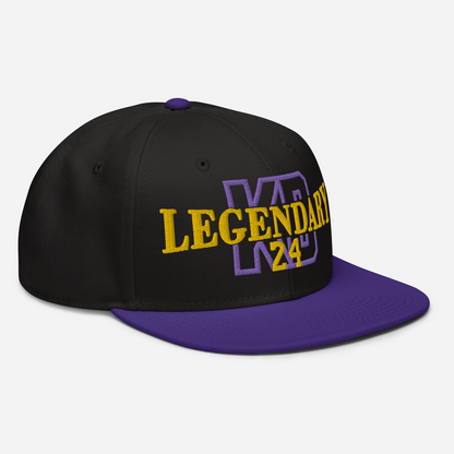 Legendary 24. Embroidered Snapback Hat, Purple/Black.