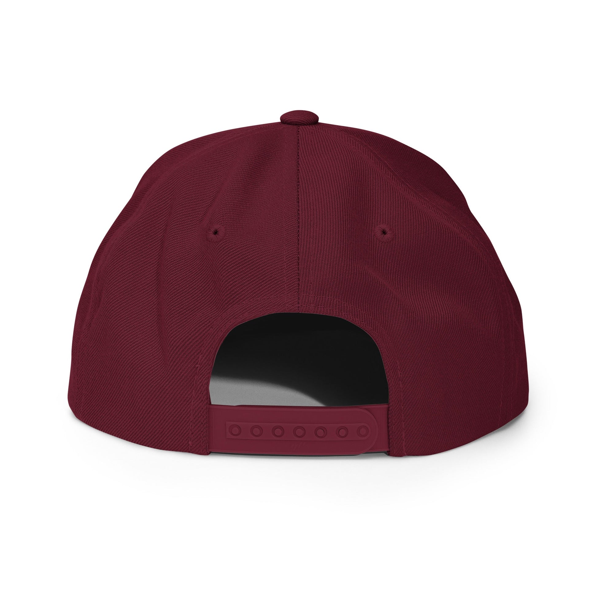 TWENTY23. #301. Embroidered Snapback Cap, Maroon. - GRAFOTURE