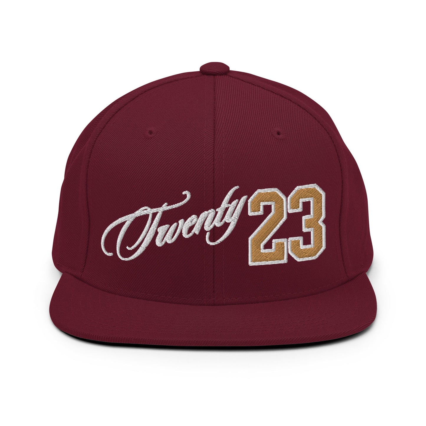 TWENTY23. #301. Embroidered Snapback Cap, Maroon. - GRAFOTURE