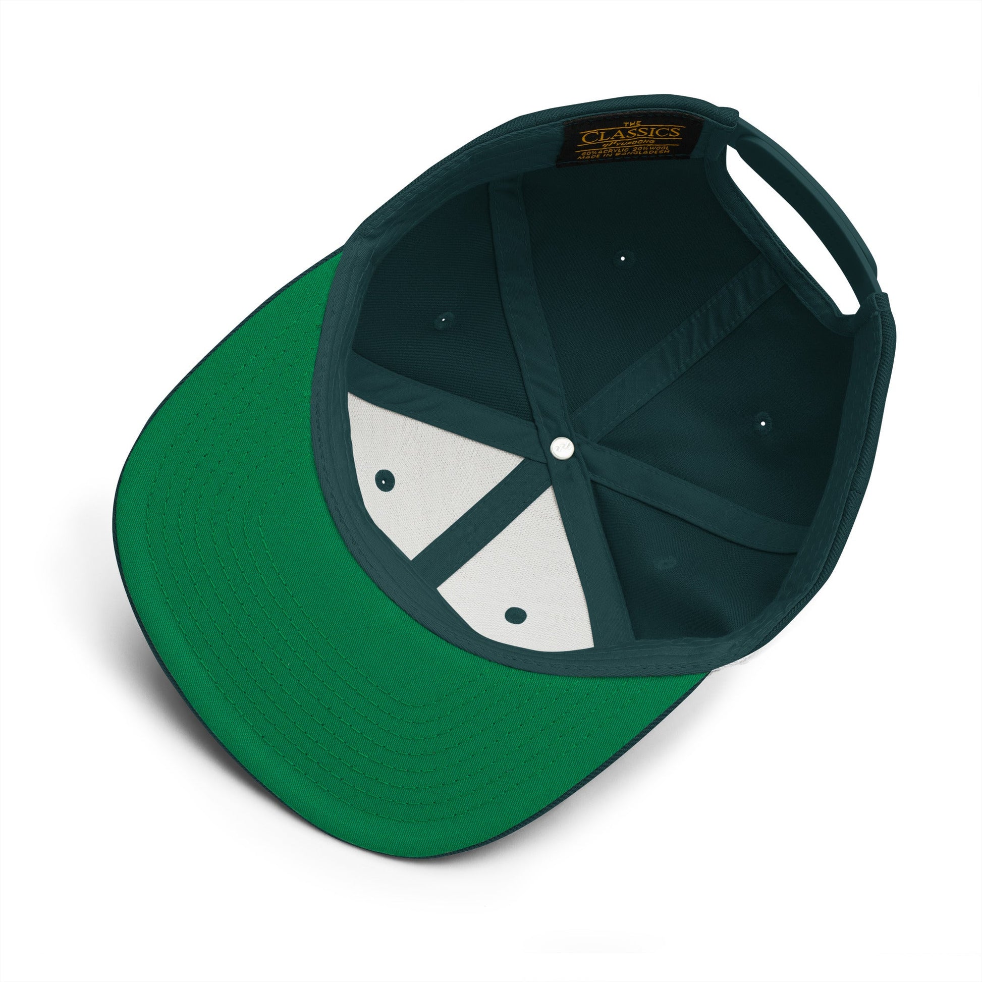 TWENTY23. #303. Embroidered Snapback Cap, Spruce Green. - GRAFOTURE